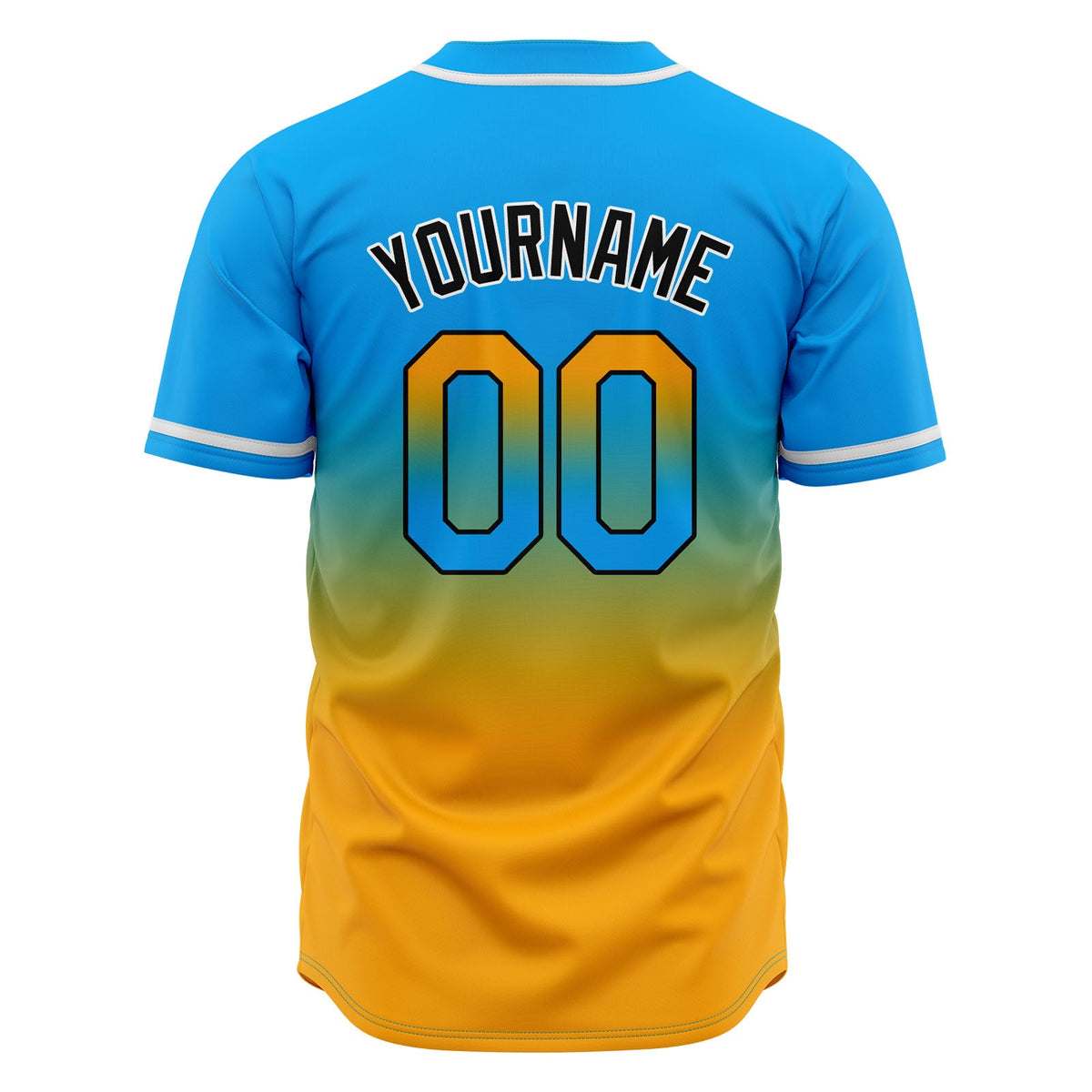 Camisetas de béisbol personalizadas con degradado nombre número y logotipo