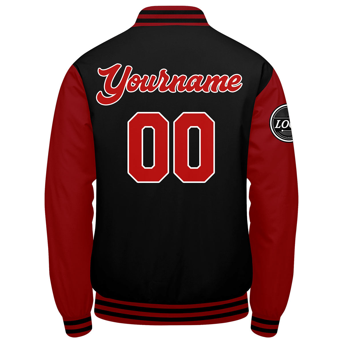 Chaqueta universitaria personalizada estilo Letterman para hombres-mujeres y jóvenes-color rojo y negro