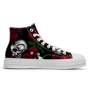 Resalta tu estilo con las zapatillas de lona de caña media Skeleton para hombre y mujer