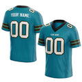 custom authentic football jersey teal-white-balck-gold mesh
