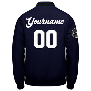 Chaqueta universitaria personalizada estilo Letterman para hombres-mujeres y jóvenes-color azul marino