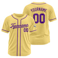 Camiseta de béisbol personalizada con diseño bordado & estilo hip hop & color dorado y morado