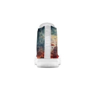 Tower Serenity: Adéntrate en la belleza serena con nuestros zapatos de lona con paisaje chino