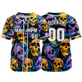 Camiseta de béisbol personalizada para hombres mujeres ni?os y jóvenes con bordados e impresión en morado y verde