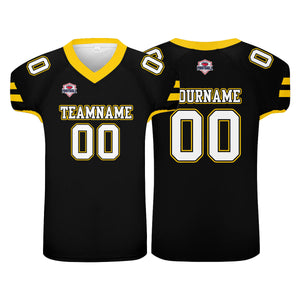 Camiseta de fútbol personalizada con nombre y número del equipo impresos en color negro