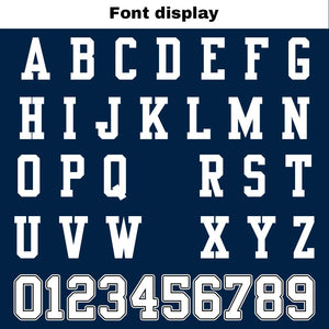 Camiseta de fútbol personalizada con nombre y número del equipo bordados-color azul marino y naranja