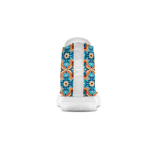 Tapiz de la naturaleza: Envuelve tus pies en el encanto de los azules marroquíes con nuestros exquisitos zapatos de lona