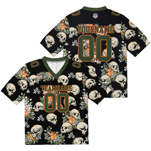 Camiseta de fútbol personalizada con nombre y número del equipo bordados y estampados-color verde oliva