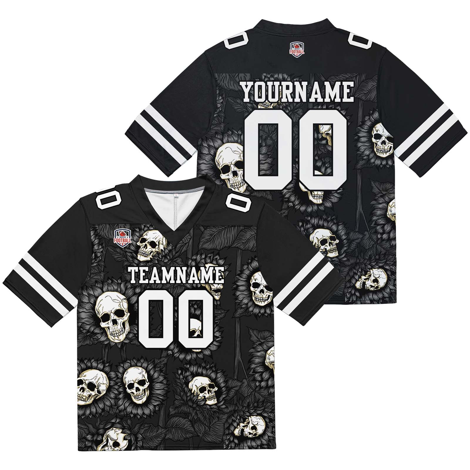 Camiseta de fútbol personalizada con nombre y número del equipo bordados y estampados -Girasol -Gris oscuro