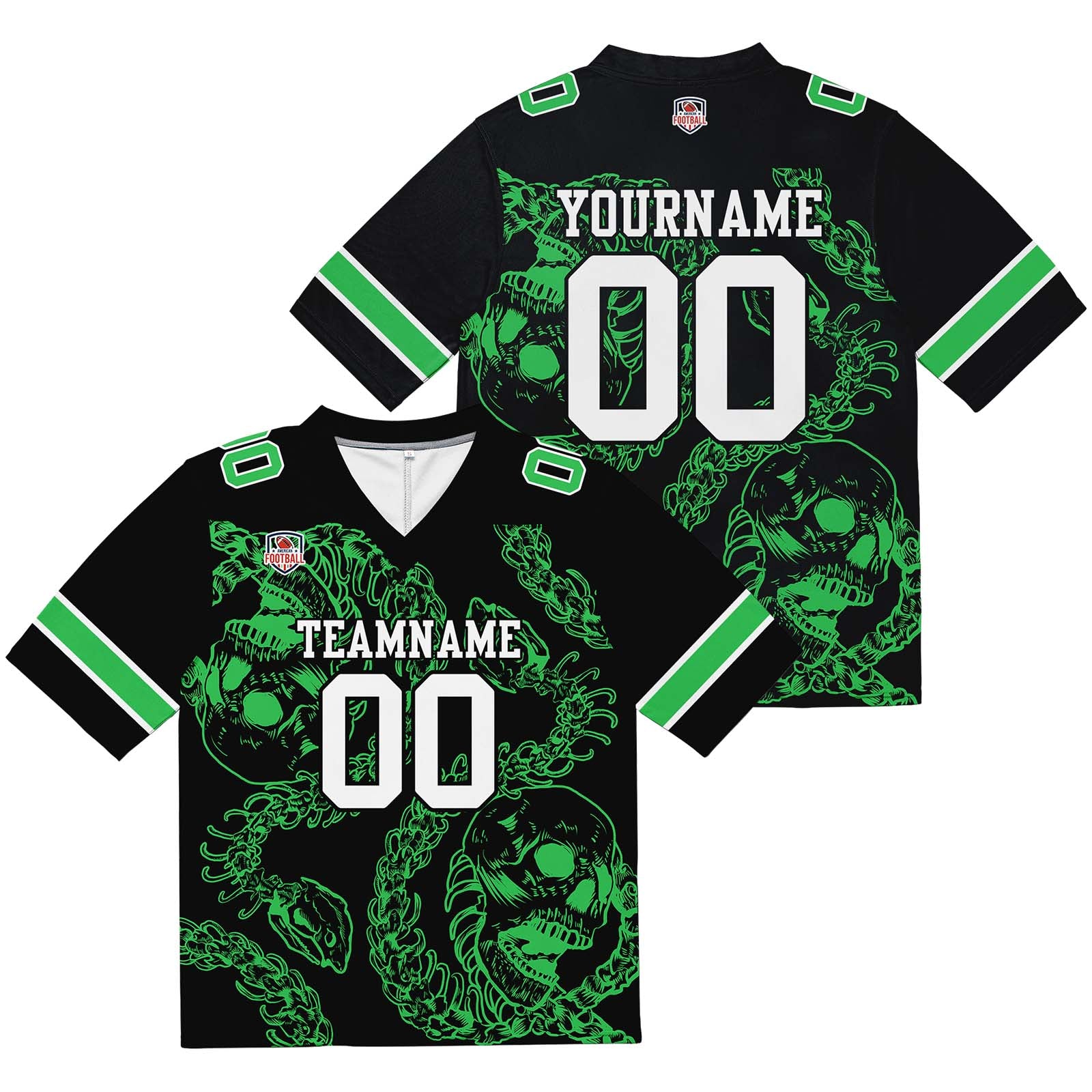 Camiseta de fútbol personalizada con nombre y número del equipo bordados y estampados-color verde hueso
