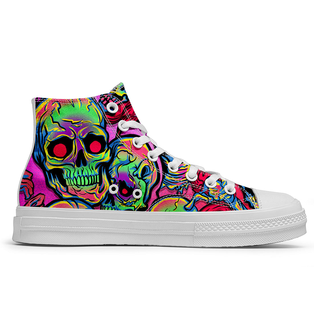 Resalta tu estilo con las zapatillas de lona de caña media Skeleton para hombre y mujer