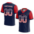 customized authentic football jersey navy-red-white mesh big size 7x