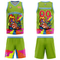 Uniforme de baloncesto verde personalizado con tu logotipo-nombre y número impresos