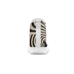 Pop Pup Art: Zapatillas unisex de lona de media caña -Adéntrate en la elegancia desenfadada con nuestros originales diseños de perros de Op Art para hombre y mujer