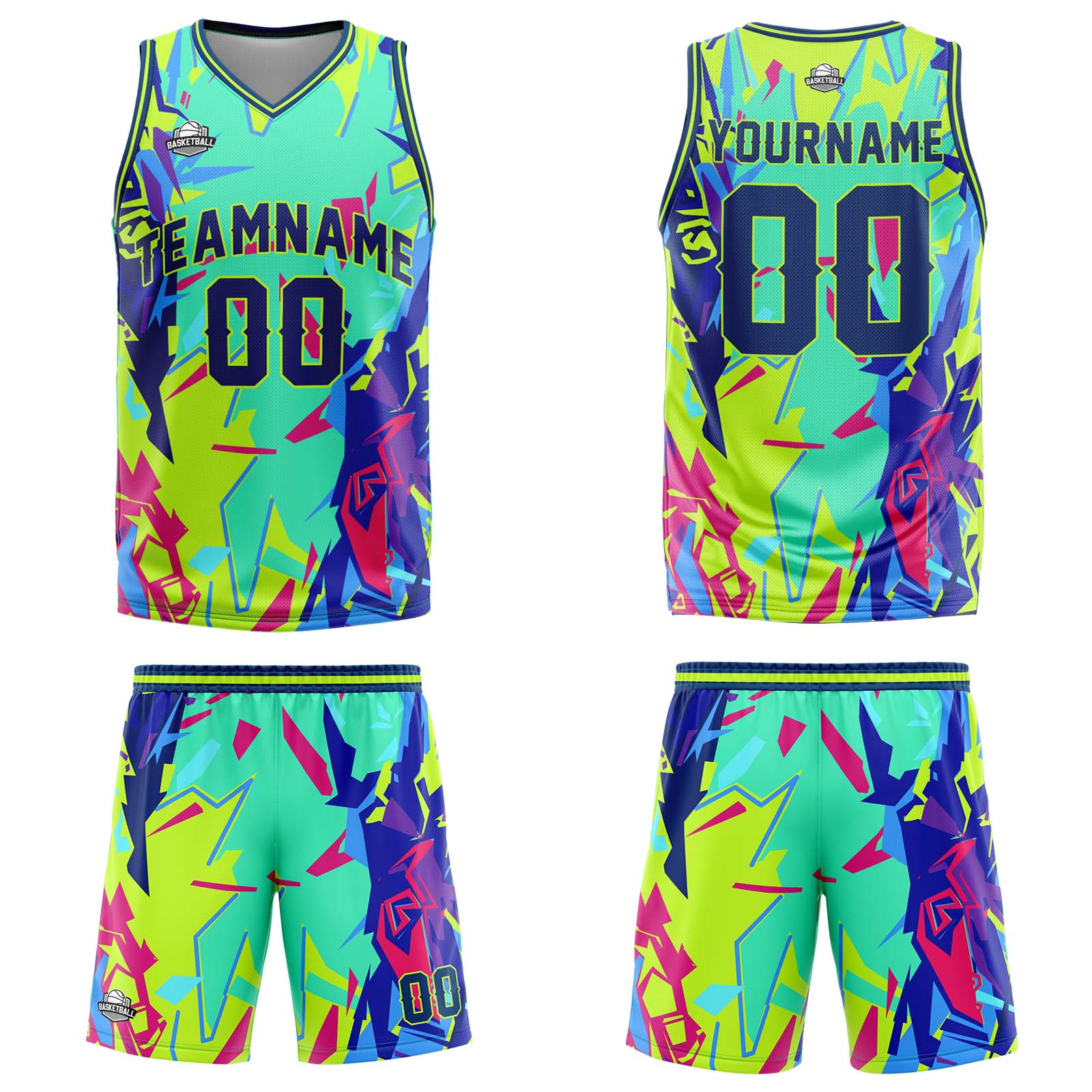 Uniforme de baloncesto personalizado en color verde roto con tu logotipo-nombre y número impresos