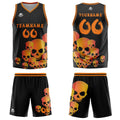 Uniforme de baloncesto personalizado color naranja fluido con tu logotipo-nombre y número impresos