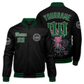 Chaqueta universitaria personalizada estilo Letterman para hombres-mujeres y color verde