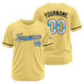 Camiseta de béisbol dorada personalizada con diseño bordado & camisetas de béisbol estilo hip hop personalizadas