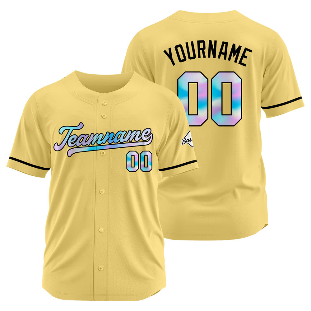 Camiseta de béisbol dorada personalizada con diseño bordado & camisetas de béisbol estilo hip hop personalizadas