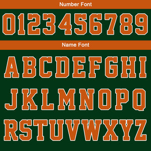 Chaqueta universitaria personalizada estilo Letterman para hombres-mujeres y jóvenes-color verde oscuro y naranja