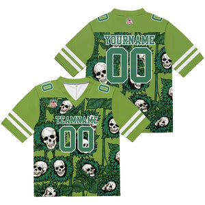 Camiseta de fútbol personalizada con nombre y número del equipo bordados a mano -Verde girasol