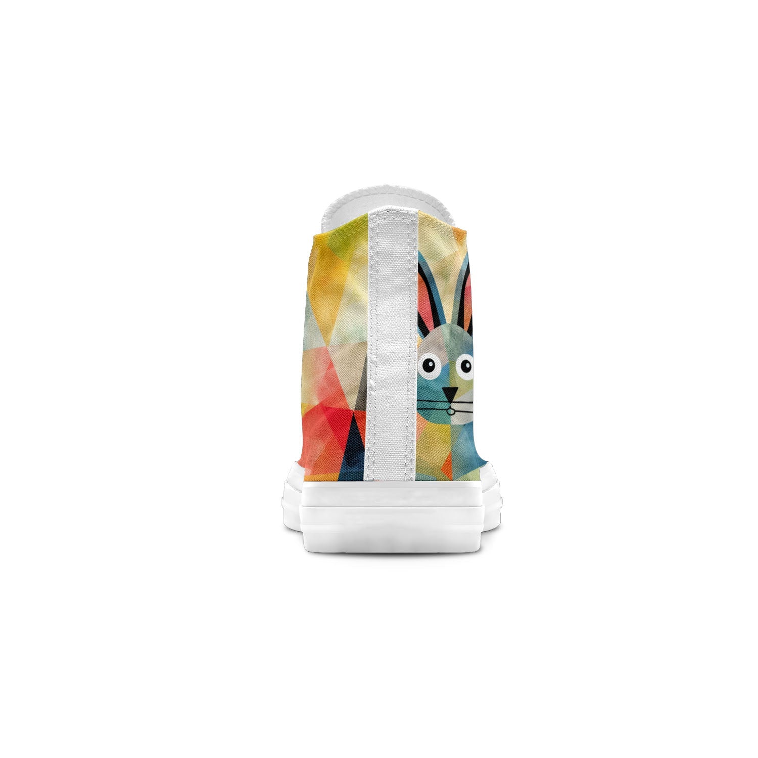 Elegancia de conejito: da rienda suelta a tu creatividad con estas zapatillas de lona de caña alta Moda unisex adornada con el cautivador y divertido estampado artístico de conejos