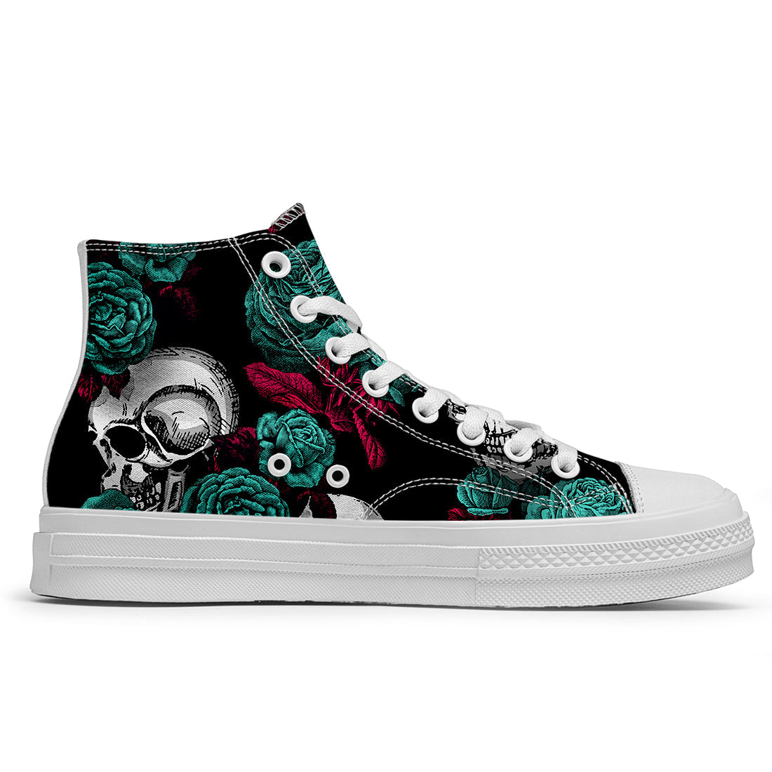 Resalta tu estilo con las zapatillas de lona de caña media Skeleton para hombre y mujer