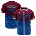 Camisetas de béisbol personalizadas con degradado nombre número y logotipo