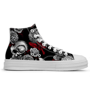 Resalta tu estilo con las zapatillas de lona de caña media Skeleton para hombre y mujer