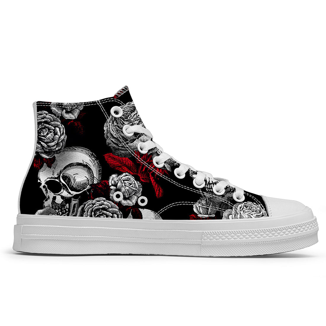 Resalta tu estilo con las zapatillas de lona de caña media Skeleton para hombre y mujer