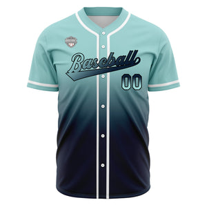 Camisetas de béisbol personalizadas con degradado nombre número y logotipo