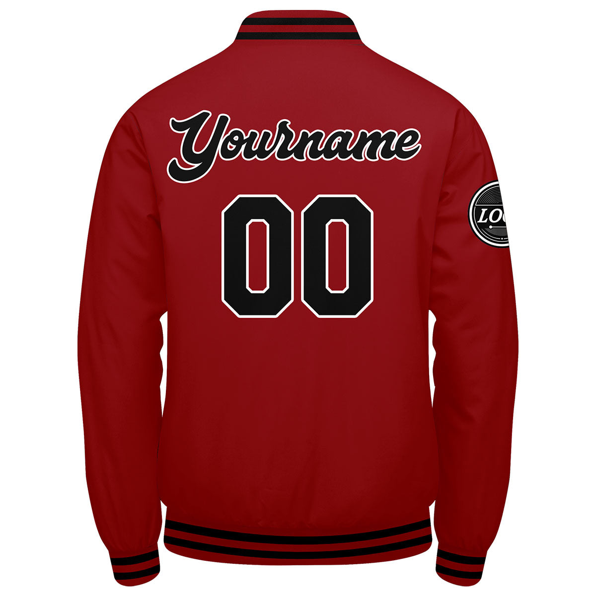 Chaqueta universitaria personalizada estilo Letterman para hombres-mujeres y jóvenes-color rojo y negro