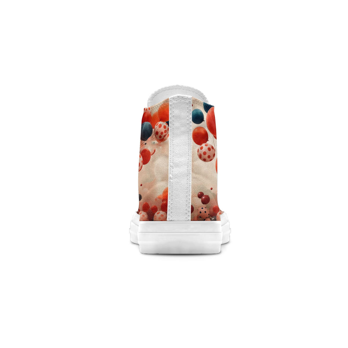 Abstract Float: Sumérgete en un mundo de estilo con zapatillas de lona de media caña para hombre y mujer El estampado de globos de lunares transforma cada paso en una expresión abstracta de fantasía y elegancia
