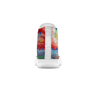Elegancia Jurásica: Da rienda suelta a tu creatividad con estas zapatillas de lona de caña alta Moda unisex adornada con el cautivador y divertido diseño de estampados artísticos de dinosaurios