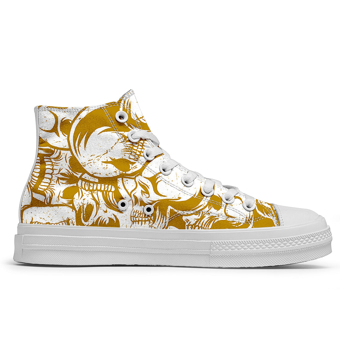 Resalta tu estilo con las zapatillas de lona de caña media Skeleton para hombre y mujer