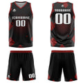 Uniforme de baloncesto rojo con diseño geométrico personalizado-estampado con tu logotipo-nombre y número