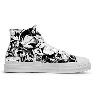 Resalta tu estilo con las zapatillas de lona de caña media Skeleton para hombre y mujer