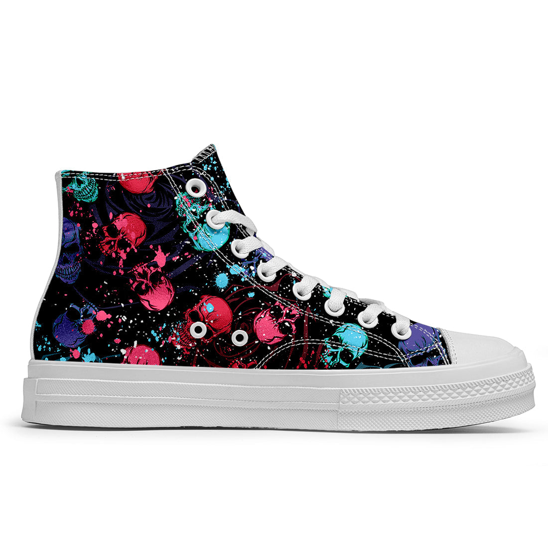 Resalta tu estilo con las zapatillas de lona de caña media Skeleton para hombre y mujer