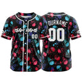 Camiseta de béisbol personalizada para hombres mujeres ni?os y jóvenes con bordados e impresión en rojo y azul
