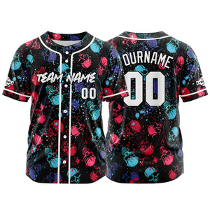 Camiseta de béisbol personalizada para hombres mujeres ni?os y jóvenes con bordados e impresión en rojo y azul