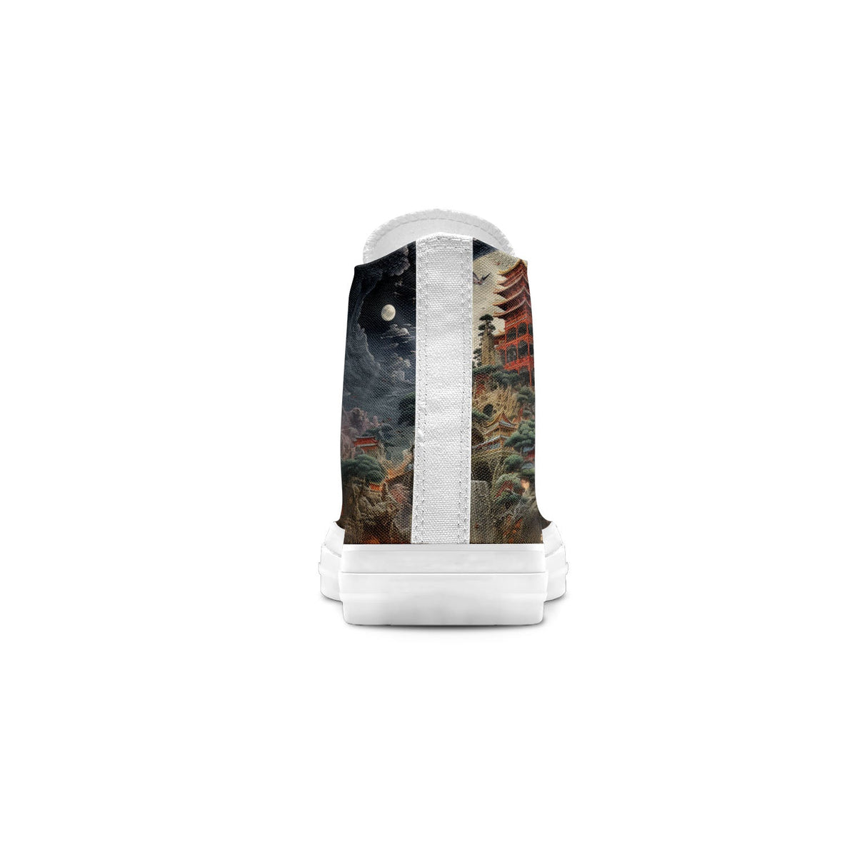 Senderos de pagodas majestuosas: explore paisajes atemporales con nuestras zapatillas de lona de inspiración china