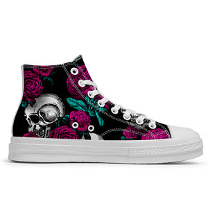 Resalta tu estilo con las zapatillas de lona de caña media Skeleton para hombre y mujer