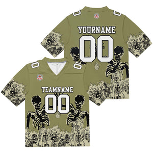Camiseta de fútbol personalizada con nombre y número del equipo bordados-color verde oliva