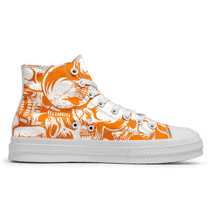 Resalta tu estilo con las zapatillas de lona de caña media Skeleton para hombre y mujer