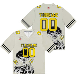 Camiseta de fútbol personalizada con nombre y número del equipo bordados-color gris arroz