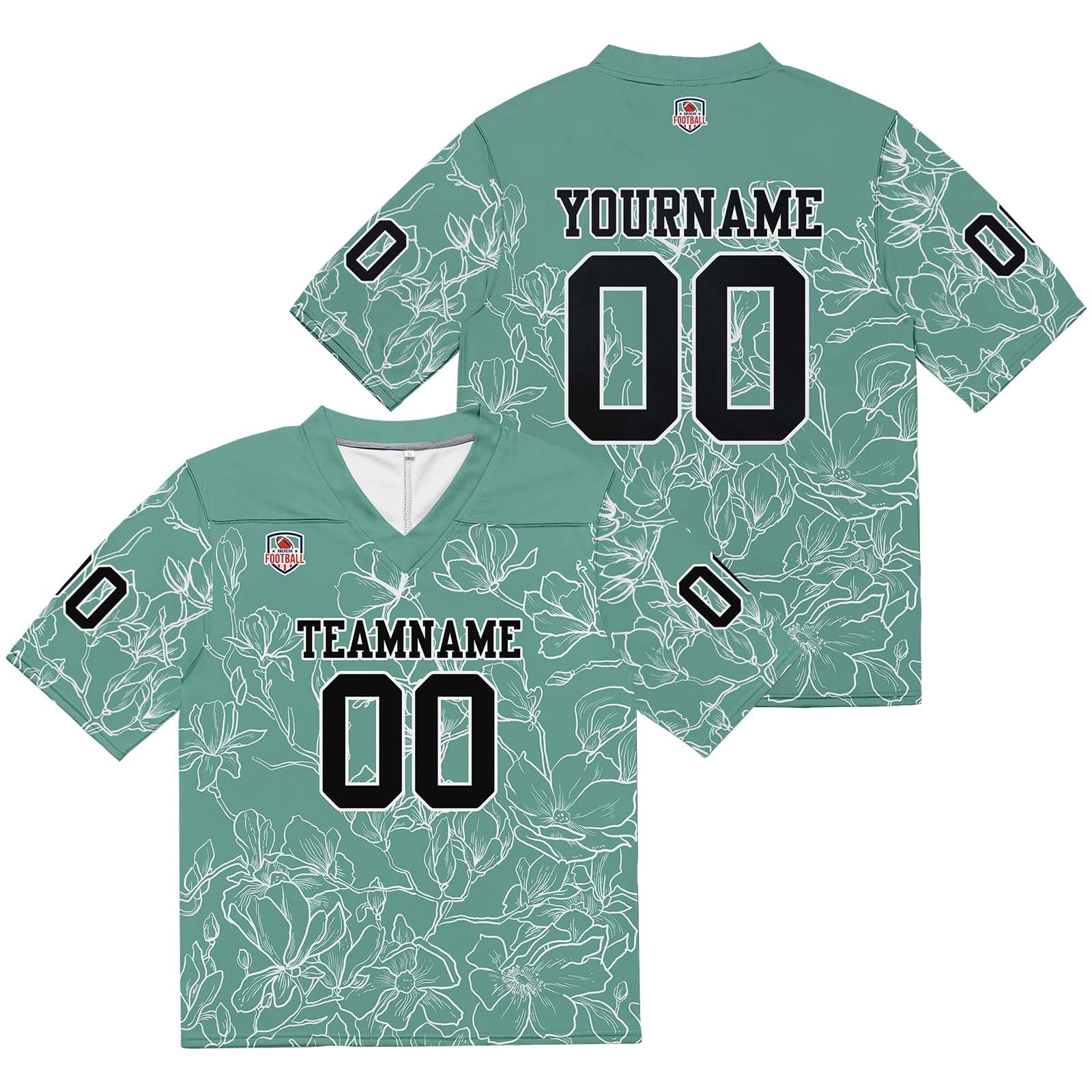 Camiseta de fútbol personalizada con nombre y número del equipo bordados-color verde grisáceo