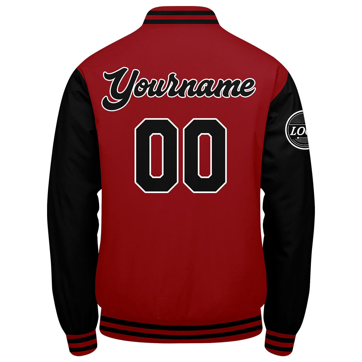 Chaqueta universitaria personalizada estilo Letterman para hombres-mujeres y jóvenes-color rojo y negro