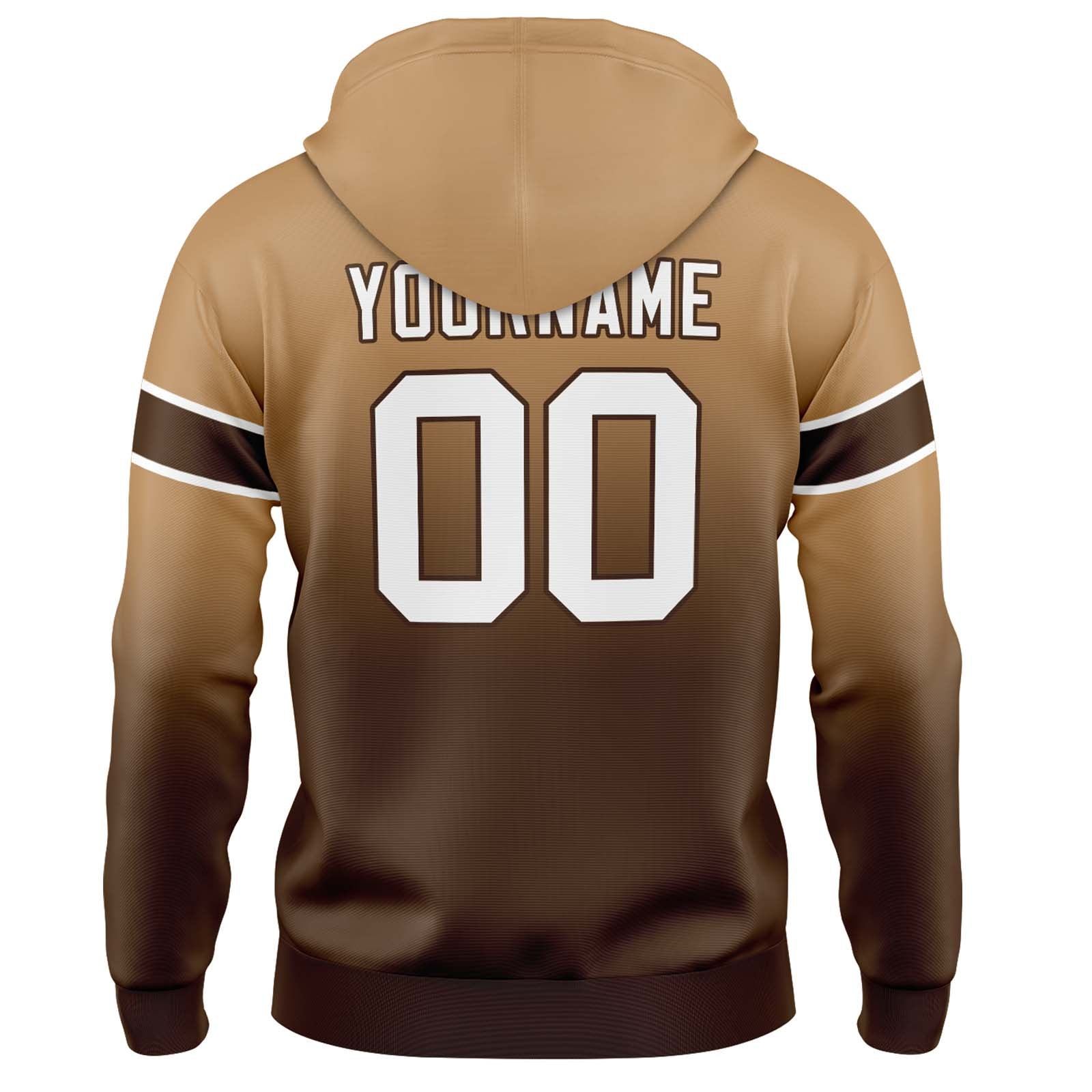 Sudadera con capucha degradada personalizada para hombre-mujer-niña o niño Estampa tu logotipo-nombre o número en color marrón