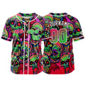 Camiseta de béisbol personalizada para hombres mujeres ni?os y jóvenes con bordados e impresión en rosa y verde