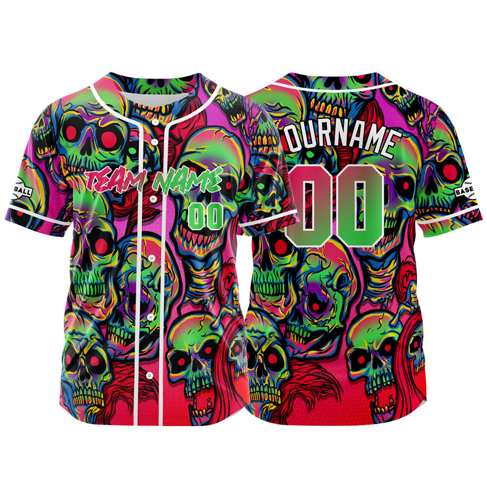 Camiseta de béisbol personalizada para hombres mujeres ni?os y jóvenes con bordados e impresión en rosa y verde